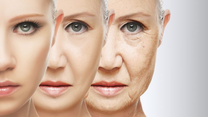 beauty concept skin aging. anti-aging procedures, rejuvenation, lifting, tightening of facial skin