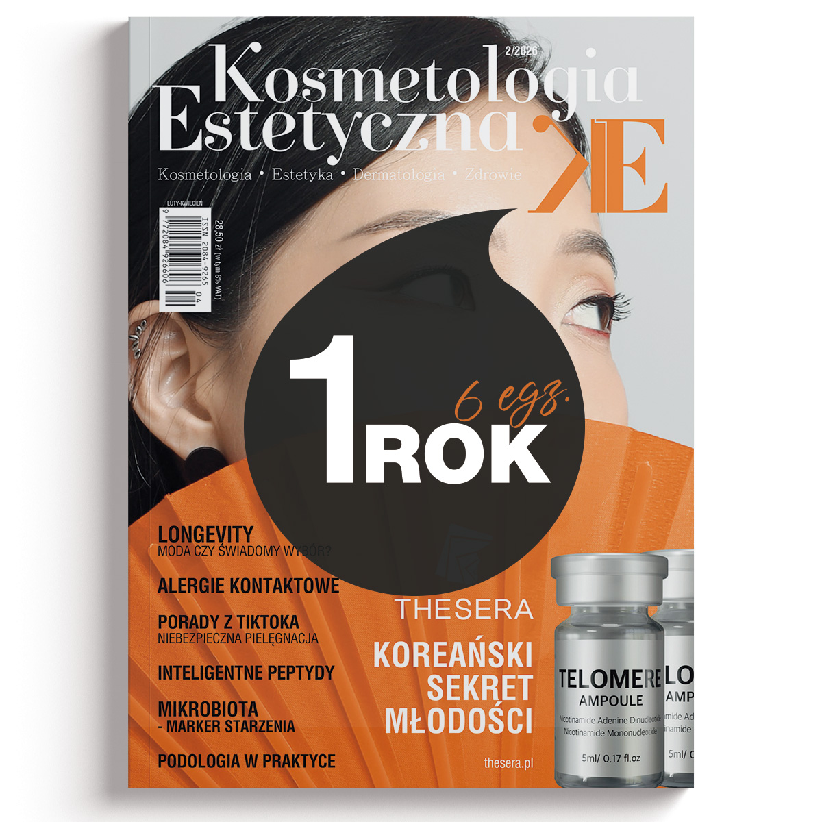 Roczna prenumerata czasopisma czasopisma Kosmetologia Estetyczna (6 egzemplarzy)