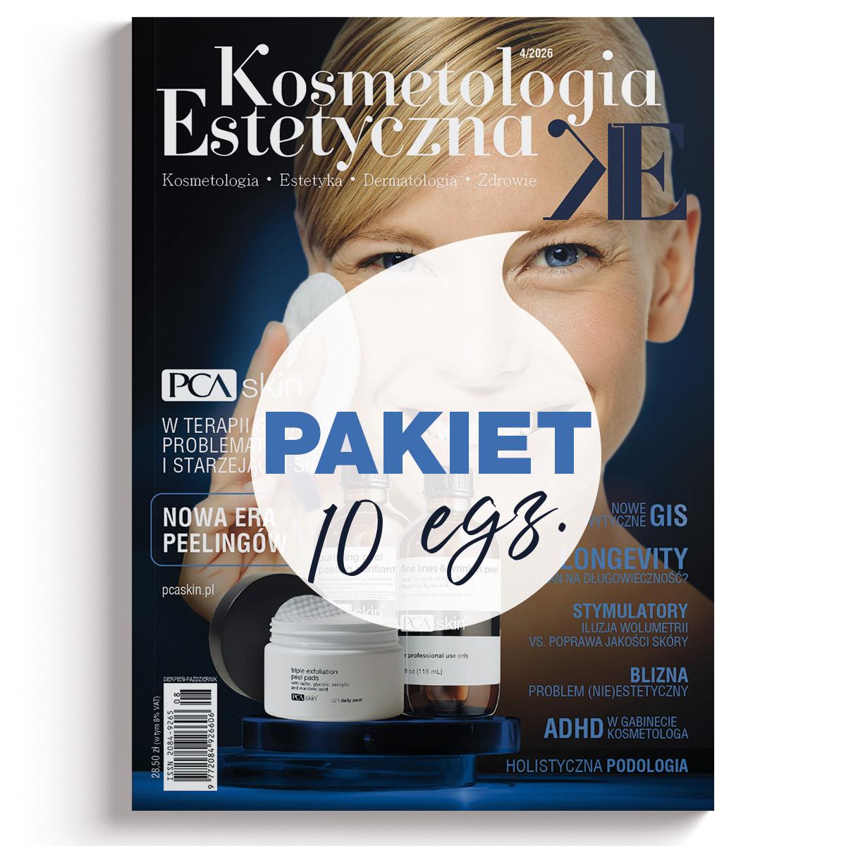 Pakiet 10 egz. czasopisma popularnonaukowego Kosmetologia Estetyczna nr 4/2026 KE wersja papierowa